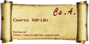 Cserni Adrián névjegykártya